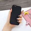 Miniatyrbillede 1 af 5: Til Iphone 6 Plus & 6s Plus Magic Cube Frosted Silikone Stødsikker fulddækkende beskyttelsescover (sort)