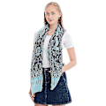 Miniatyrbillede 3 af 3: Kvinder Boho Chiffion tørklæde tørklæder Soft Wrap Sjal Stole Kortærmet Bluse Top Light Green