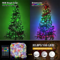 Miniatyrbilde 5 av 5: Christmas Tree RGB Lights Smart Bluetooth Control USB LED String Lamp Outdoor App Fjernkontroll Garland Fairy Lights Dekorasjon 5 meters 50 lights