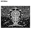 Pikkukuva 2 / 5: Skeleton Tapestry Gothic Bohemian Seinäkoriste Kodinsisustus Peitto päiväpeite 148x200cm