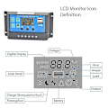 Miniatyrbillede 5 af 5: Solpanel Regulator Ladekontrol Usb 60a 12v-24v med dobbelt usb oplader Blue