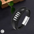 Pikkukuva 2 / 4: Punottu nahkainen miesten rannekoru 21 cm Uff Bangle Ranneke C