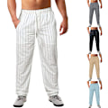 Pikkukuva 2 / 5: Miesten Striped Tether -puuvillahousut taivaansiniset XL