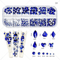 Miniatyrbild 1 av 5: 3d Glitter Nail Art Ab/färgglad Hotfix Rhinestones Flatback Crystal Diamond Gems Multi Size12 Gird Style 3
