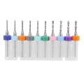 Miniatyrbilde 4 av 5: 1.1mm-2.0mm PCb Cnc Print Circuit Board Carbide Micro Drill Bits Verktøysett 10stk Multicolor