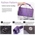 Miniatyrbilde 4 av 5: Ekte skinn Kvinner Håndveske Kvinne Mote Kjede Skulderveske Luksus Designer Tote Messenger Bags (lilla)