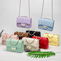 Miniatyrbillede 2 af 3: Ternet Chain Bag Håndtaske Dame Shoulder Messenger Bag
