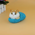 Miniatyrbild 1 av 3: Simulation Cat Ornament Tofflor blue open eyes slippers cat