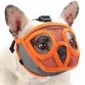 Miniatyrbilde 5 av 5: Kort snute hundemunningsmaske pustende netting flatt snuteparti for fransk bulldog shih tzu og mops maske Bulldog snute for biting Gray L