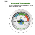 Miniatyrbilde 3 av 5: Komposttermometer, bærbar hagejord Jordkompost jordtermometer Urtalltermometer Kompostmåleverktøy