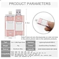 Miniatyrbillede 3 af 5: 3 i 1 usb flashdrev udvidelse Memory Stick Otg Pendrive til Iphone Ipad Android Pc Rose Gold 32 GB