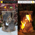 Miniatyrbilde 2 av 4: Solar Torch Light Led Simulering Flame Stump Light Vanntett Desktop Light