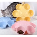 Miniatyrbilde 2 av 5: För kattmatskål For flere katter Halkfri 4 tums lutad säker plastskål Yellow