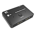 Miniatyrbillede 1 af 5: HDMI-kompatibel switcher 8k/60hz splitter 2 porte tovejs manuel switch