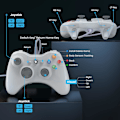 Miniatyrbillede 3 af 5: Den nye Wired Controller til Xbox 360, YAEYE Game Controller til 360 White
