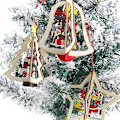 Miniatyrbild 4 av 4: Juldekorationer ihåligt trähängande julklappar color2