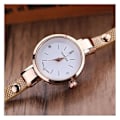 Miniatyrbild 3 av 3: Utvalda Kvinnor Läder Rhinestone Analog Quartz Armbandsur