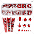 Miniatyrbild 1 av 5: 3d Glitter Nail Art Ab/färgglad Hotfix Rhinestones Flatback Crystal Diamond Gems Multi Size12 Gird Style 2