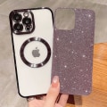 Miniatyrbild 4 av 5: Liangnv Kompatibel med Iphone 14 Pro Max Magnetic Glitter Case, Lyx Plating Cute Bling Clear Phone Case, Kompatibel med Magsafe For Women Girls W