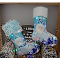 Miniatyrbild 5 av 5: Julstrumpor Julklappssockor Juldekorationer Blå Glödande presentpåse B