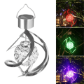 Miniatyrbillede 1 af 5: Solar Powered Wind Chimes Led Spiral Spinner Lampe Farve Ændring