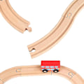 Pikkukuva 3 / 5: Hhcx-uusi puinen rata Rautatien tarvikkeet Silta rautatieasema Tunneli Cross Fit Jalka Kaikki Puuradan opetuslelut lapsille 1PC Rotating rail