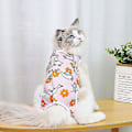 Miniatyrbillede 1 af 3: Cat Recovery Suit Cat Sterilisation Kläder Andningshalsband Alternativ White M