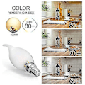 Miniatyrbild 2 av 5: Kandelaber LED-lampor 2700k 40w ekvivalent Förbättra Flamspets frostat glas 6pcs