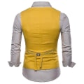 Miniatyrbilde 3 av 4: Ensfarget enkeltbreasted vest for menn yellow M