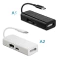 Miniatyrbillede 2 af 5: 【BQ】USB-C 3-i-1 MagSafe Adapter Type C Til MagSafe 1/2 Konverter Til Bærbare Computere Black