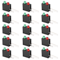 Miniatyrbillede 6 af 8: 100 stk. sorte firkantede LED-holdere med dobbelte huller og buet base, 3 mm røde og grønne lys