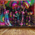 Miniatyrbilde 1 av 3: Trippy Mushroom Tapestry For Men, Psychedelic Fantasy Magical 3d Mushroom Small Tapestry Wall Hanging For Bedr