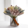 Miniatyrbillede 5 af 5: 12 stk hvedeøre kunstige blomster minibær brudebuket blomster til boligindretning bryllup Light Pink