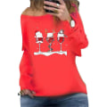 Miniatyrbilde 1 av 2: Hhcx-kvinner Juletrykk Baggy T-skjorte Pullover Xmas Tunika Jumper Topp Red L