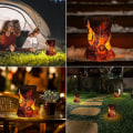Miniatyrbilde 4 av 4: Solar Torch Light Led Simulering Flame Stump Light Vanntett Desktop Light