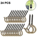 Pikkukuva 2 / 5: 24 kpl Kierrekoukut Outdoor String Lights Turvaruuvikoukku Bronze