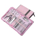 Miniatyrbild 1 av 5: Nagelklippare i rostfritt stål Nagelklippare Set Svart 18 delar Skönhetstång Nagelverktyg Present Pink 26 Piece Set