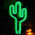 Miniatyrbild 4 av 5: Led Green Cactus Neonskylt Väggdekoration Lämplig för familjerumsfest
