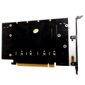 Miniatyrbild 5 av 5: M.2 Nvme To Pcie 4.0 X16 Adapter Card, Stöder 4 Nvme M.2 2280, Stöder Bifurcation Raid black