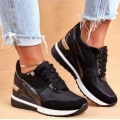 Miniatyrbilde 2 av 2: Basket Eva Glow High Heeld Wedge Sneakers Snøresko til daglig bruk