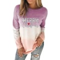 Pikkukuva 1 / 2: Hhcx-christmas Naisten pitkähihainen Basic T-paita Joulupusero Pusero Purple XL