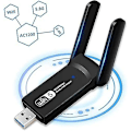 Pikkukuva 1 / 4: Wifi-sovitin 1200 Mbit/s, Wifi-tikku ja 2 X antenni USB 3.0 Wifi Dongle (5 G & 867 Mbit/s + 2.4 G & 300 Mit/s)