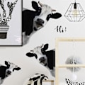 Miniatyrbillede 2 af 5: Cow Wall Decal Peel And Stick Graphic til soveværelse Stue Badeværelse