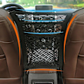 Miniatyrbillede 1 af 5: Auto Interiør Sæde Ryg Elastisk Mesh Mesh Auto Styling Opbevaringstaske Lomme Bur Mesh Lomme Holder Bildele Bagagerum