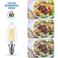 Miniatyrbilde 5 av 5: 4w pære glødetråd stearinlys Led E14, 470lumen tilsvarende halogenpære 40w, varmhvit 2700k, ikke justerbar, sett med 6