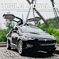 Miniatyrbillede 3 af 5: Hhcx-1:24 Tesla Model X Legeret bilmodel Diecast Metal Simulering Legetøjsbilmodel
