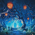 Pikkukuva 3 / 3: 5x7ft Halloween Pumpkin F Vinyyli Taustavalokuvaus Valokuva P B