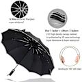 Miniatyrbild 3 av 4: 12 Ribs Inverted Umbrella Windproof Travel Umbrella Reverse Folding Umbrella With Reflection