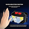 Miniatyrbild 3 av 5: Hhcx-waterproof Cob Night Running Headlamp Waved Induction Headlight With Red Warning Light