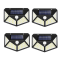 Pikkukuva 1 / 5: 2/4/6/8 kpl 100 LED-aurinkopaneelivalaisimet ulkokäyttöön aurinkolamppu PIR-liiketunnistin aurinkovoimalla toimiva auringonvalo katuvalo puutarhavalaistukseen 4pcs